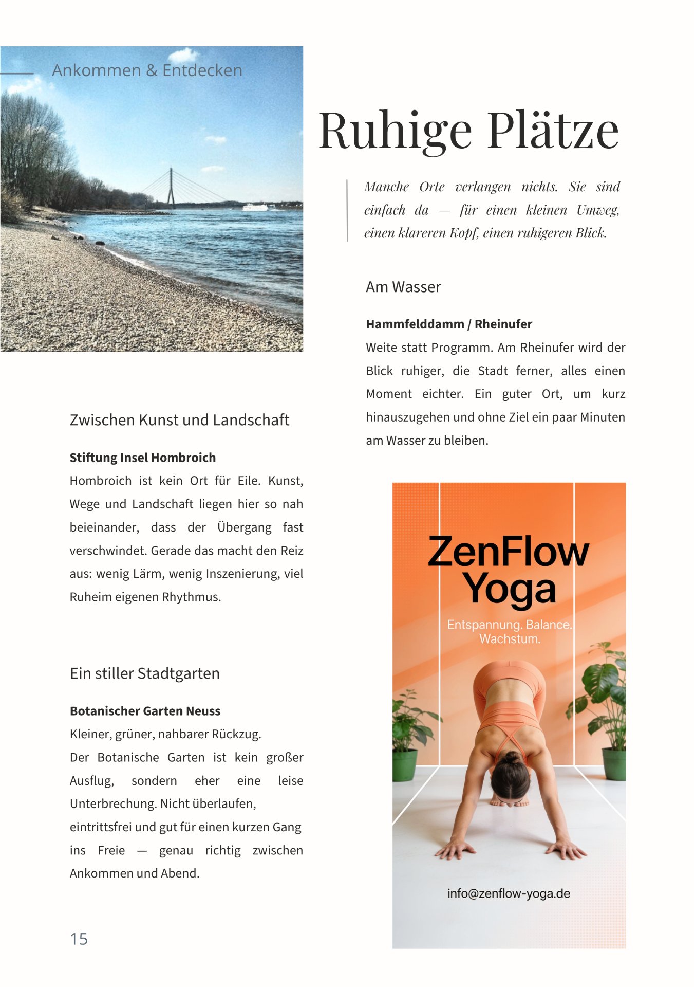 COZING Heftseite: Ankommen & Entdecken